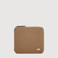 Braun Büffel Compact Wallets | Wallets & Small Leather Goods>ADAM ZIP CENTRE FLAP WALLET WITH COIN COMPARTMENT