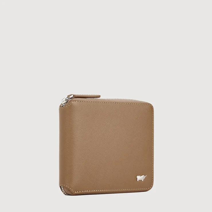 Braun Büffel Compact Wallets | Wallets & Small Leather Goods>ADAM ZIP CENTRE FLAP WALLET WITH COIN COMPARTMENT