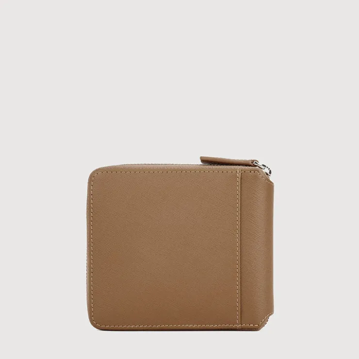Braun Büffel Compact Wallets | Wallets & Small Leather Goods>ADAM ZIP CENTRE FLAP WALLET WITH COIN COMPARTMENT
