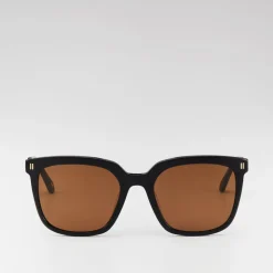 Women Braun Büffel Accessories | Eyewear>AMELIE SQUARE-FRAME ACETATE SUNGLASSES IN BLACK WITH BROWN LENS