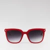 Women Braun Büffel Accessories | Eyewear>AMELIE SQUARE-FRAME ACETATE SUNGLASSES IN TRANSPARENT MAROON WITH GRADIENT GREY LENS