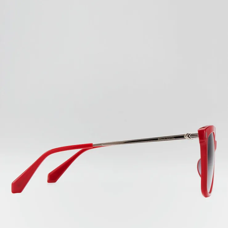 Women Braun Büffel Accessories | Eyewear>AMELIE SQUARE-FRAME ACETATE SUNGLASSES IN TRANSPARENT MAROON WITH GRADIENT GREY LENS