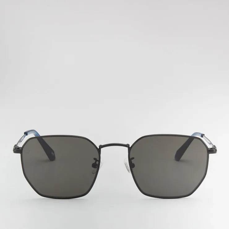 Women Braun Büffel Accessories | Eyewear>AVA SQUARE-FRAME METAL SUNGLASSES IN TRANSPARENT DARK BLUE WITH GREY LENS