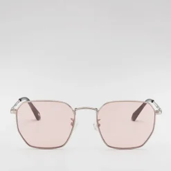Women Braun Büffel Accessories | Eyewear>AVA SQUARE-FRAME METAL SUNGLASSES IN BLACK WITH LIGHT PINK LENS