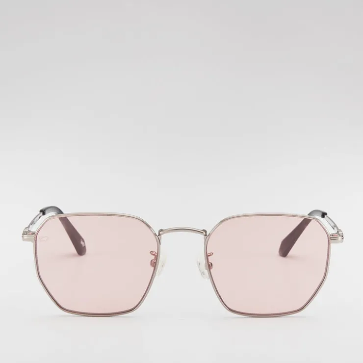 Women Braun Büffel Accessories | Eyewear>AVA SQUARE-FRAME METAL SUNGLASSES IN BLACK WITH LIGHT PINK LENS