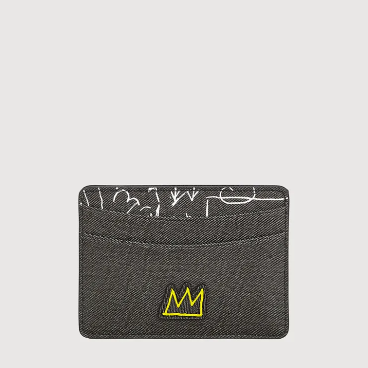 Braun Büffel Card Holders>BASQUIAT FLAT CARD HOLDER