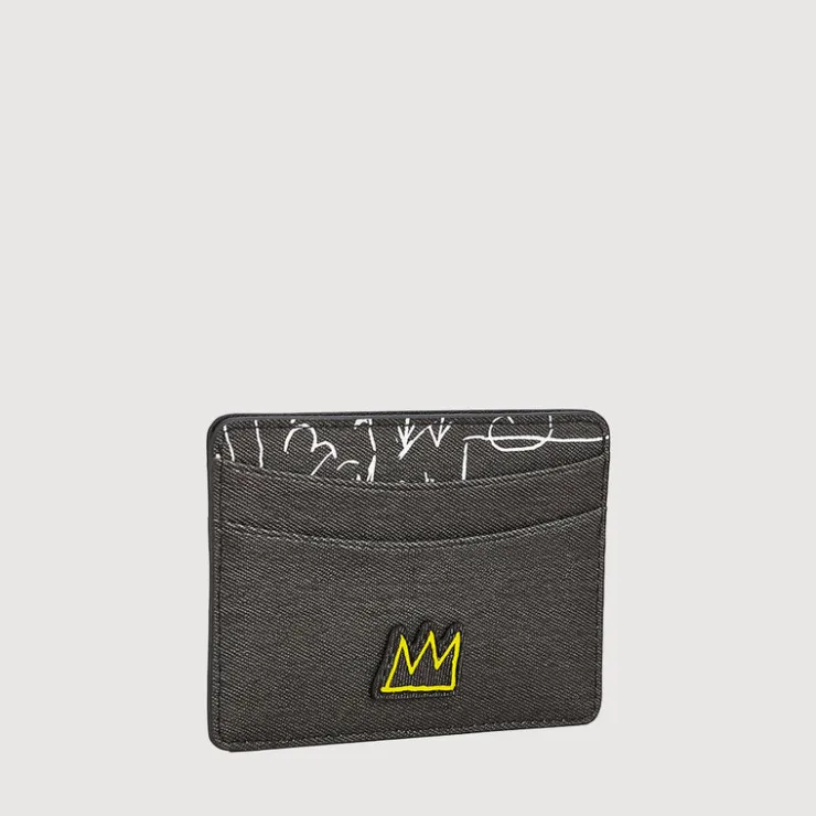 Braun Büffel Card Holders>BASQUIAT FLAT CARD HOLDER