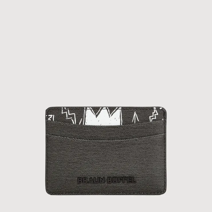 Braun Büffel Card Holders>BASQUIAT FLAT CARD HOLDER