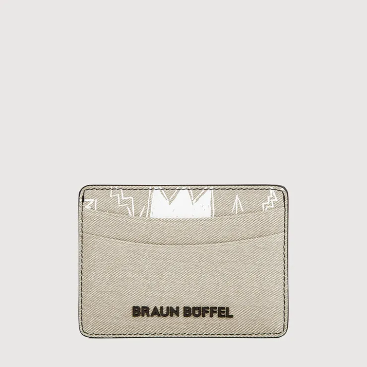 Braun Büffel Card Holders>BASQUIAT FLAT CARD HOLDER
