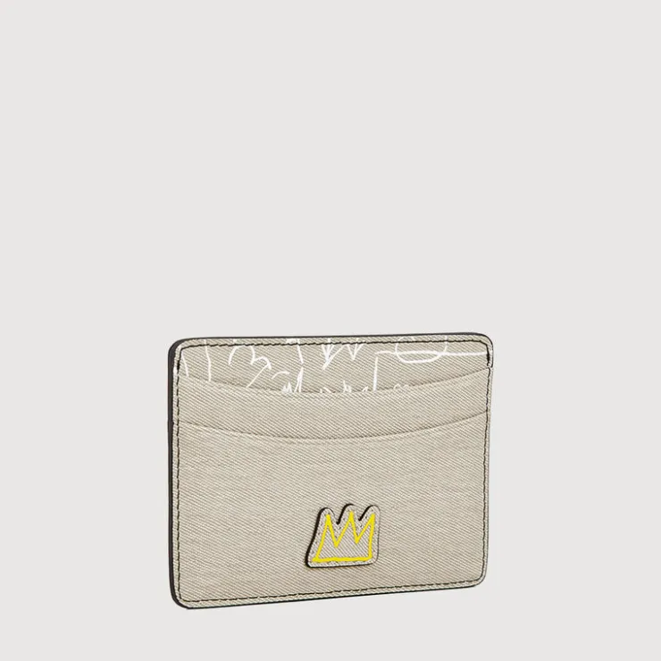 Braun Büffel Card Holders>BASQUIAT FLAT CARD HOLDER