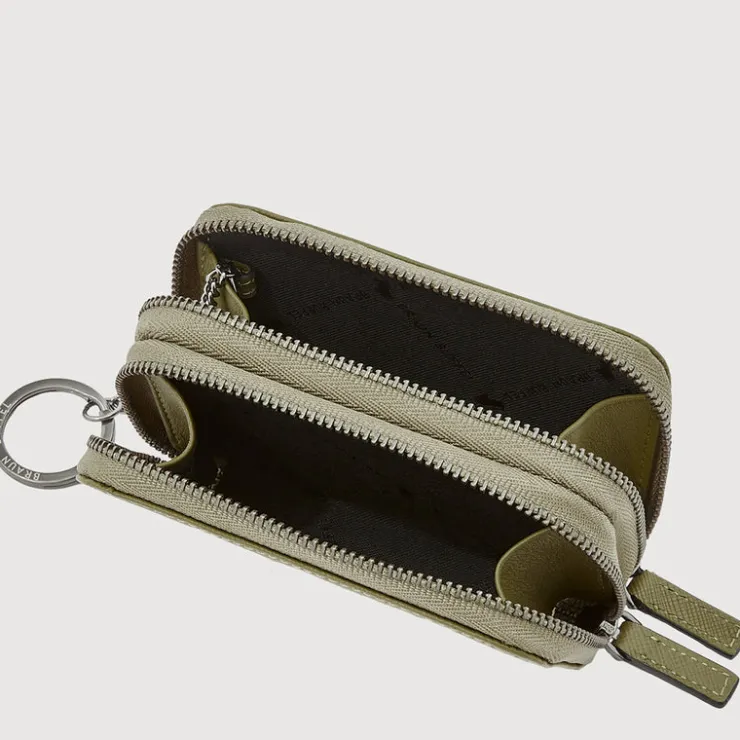 Braun Büffel Coin Holders>CRAIG COIN HOLDER WITH KEY RING