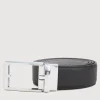 Braun Büffel Belt | Accessories>FINE GRAIN PRINTED LEATHER BELT WITH GUN IN SATIN FINISH ALLOY AUTO BUCKLE