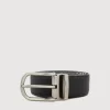 Braun Büffel Belt | Wallets & Small Leather Goods>FINE GRAIN PRINTED LEATHER BELT WITH GUN IN SATIN FINISH ALLOY NEEDLE BUCKLE