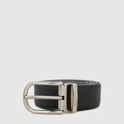 Braun Büffel Belt | Wallets & Small Leather Goods>FINE GRAIN PRINTED LEATHER BELT WITH GUN IN SATIN FINISH ALLOY NEEDLE BUCKLE