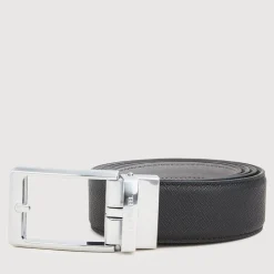 Braun Büffel Belt | Accessories>FINE GRAIN PRINTED LEATHER BELT WITH GUN IN SATIN FINISH ALLOY AUTO BUCKLE