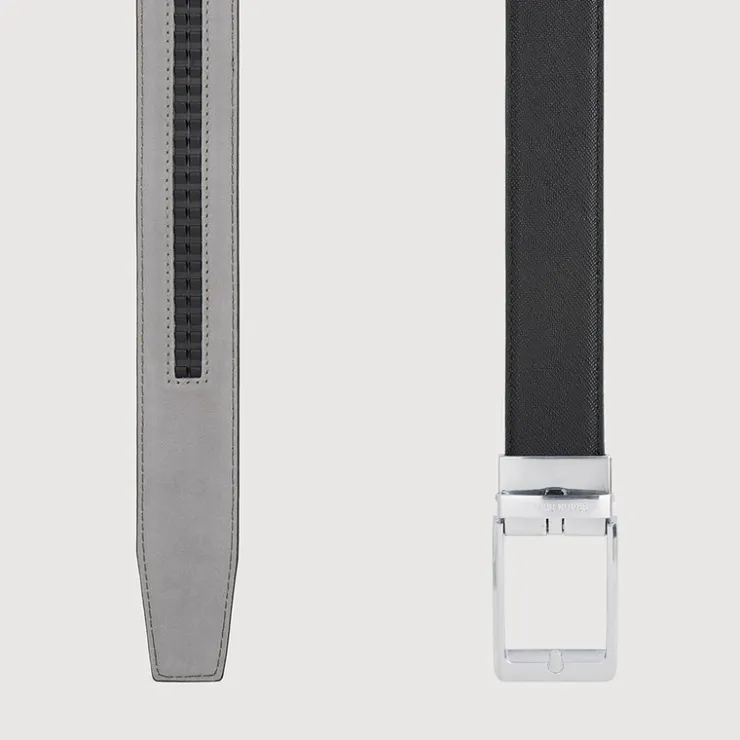 Braun Büffel Belt | Accessories>FINE GRAIN PRINTED LEATHER BELT WITH GUN IN SATIN FINISH ALLOY AUTO BUCKLE