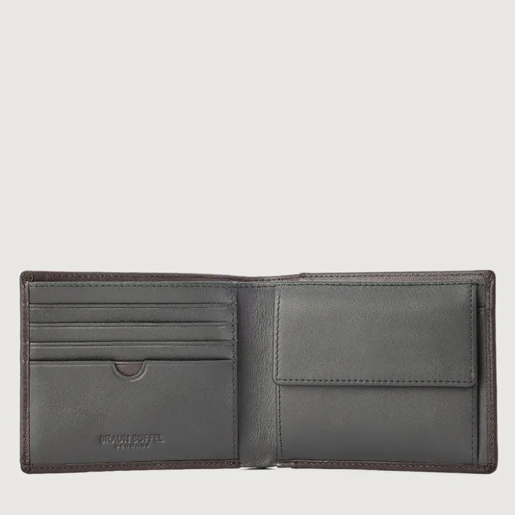 Braun Büffel Compact Wallets>IKON WALLET WITH COIN COMPARTMENT