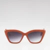 Women Braun Büffel Accessories | Eyewear>MELIA CAT-EYE FRAME ACETATE SUNGLASSES IN BROWN WITH GRADIENT GREY LENS