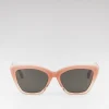 Women Braun Büffel Accessories | Eyewear>MELIA CAT-EYE FRAME ACETATE SUNGLASSES IN GRADIENT BROWN PINK WITH GREY LENS