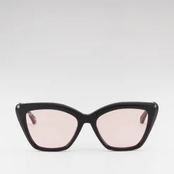 Women Braun Büffel Accessories | Eyewear>MELIA CAT-EYE FRAME ACETATE SUNGLASSES IN BLACK WITH LIGHT PINK LENS