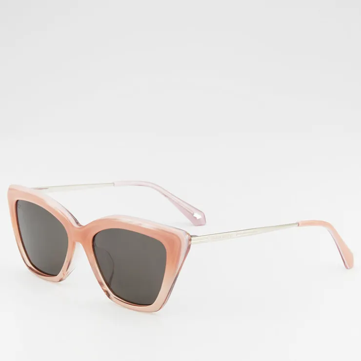 Women Braun Büffel Accessories | Eyewear>MELIA CAT-EYE FRAME ACETATE SUNGLASSES IN GRADIENT BROWN PINK WITH GREY LENS