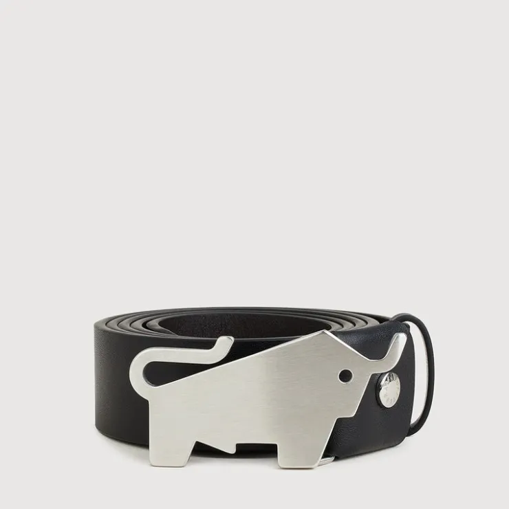 Braun Büffel Belt | Accessories>NAPPA LEATHER BELT WITH NICKEL IN SATIN FINISH IN STAINLESS STEEL PLATE BUCKLE