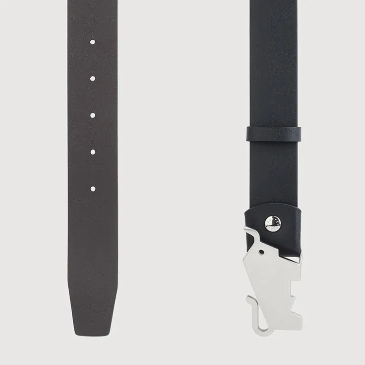 Braun Büffel Belt | Accessories>NAPPA LEATHER BELT WITH NICKEL IN SATIN FINISH IN STAINLESS STEEL PLATE BUCKLE