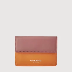 Braun Büffel Coin Holders>OMBRE COIN HOLDER WITH EXTERNAL CARD SLOTS