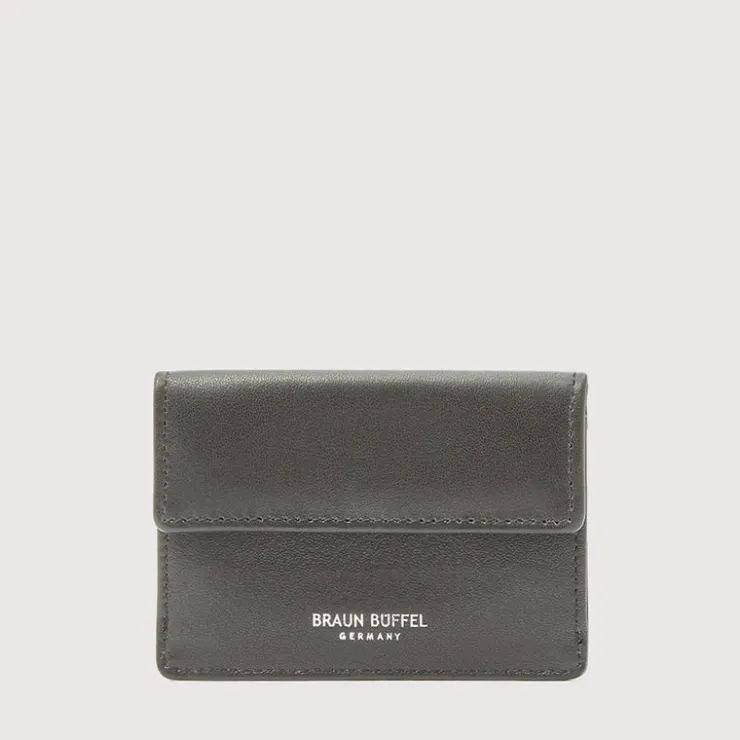 Braun Büffel Coin Holders>OMBRE COIN HOLDER WITH EXTERNAL CARD SLOTS