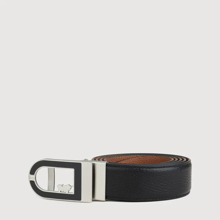 Braun Büffel Belt | Accessories>PEBBLE LEATHER BELT WITH NICKEL IN SATIN FINISH IN STAINLESS STEEL AUTO BUCKLE