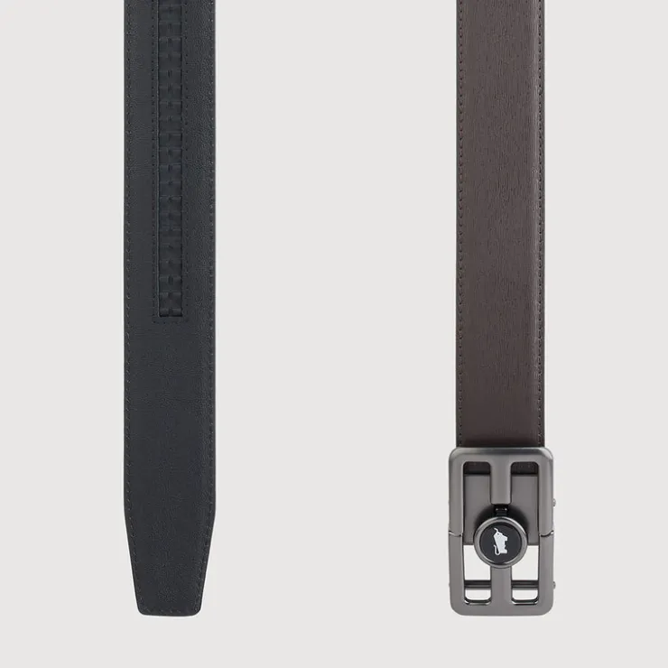 Braun Büffel Belt | Accessories>PRINTED LEATHER BELT WITH GUN IN SATIN FINISH ALLOY AUTO BUCKLE