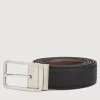 Braun Büffel Belt | Accessories>REVERSIBLE FINE GRAIN PRINTED LEATHER BELT WITH NICKEL IN SATIN FINISH STAINLESS STEEL NEEDLE BUCKLE