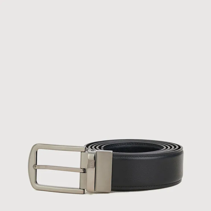 Braun Büffel Belt | Accessories>REVERSIBLE NAPPA LEATHER BELT SATIN FINISH IN STAINLESS STEEL NEEDLE BUCKLE