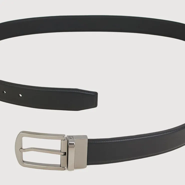 Braun Büffel Belt | Accessories>REVERSIBLE NAPPA LEATHER BELT SATIN FINISH IN STAINLESS STEEL NEEDLE BUCKLE
