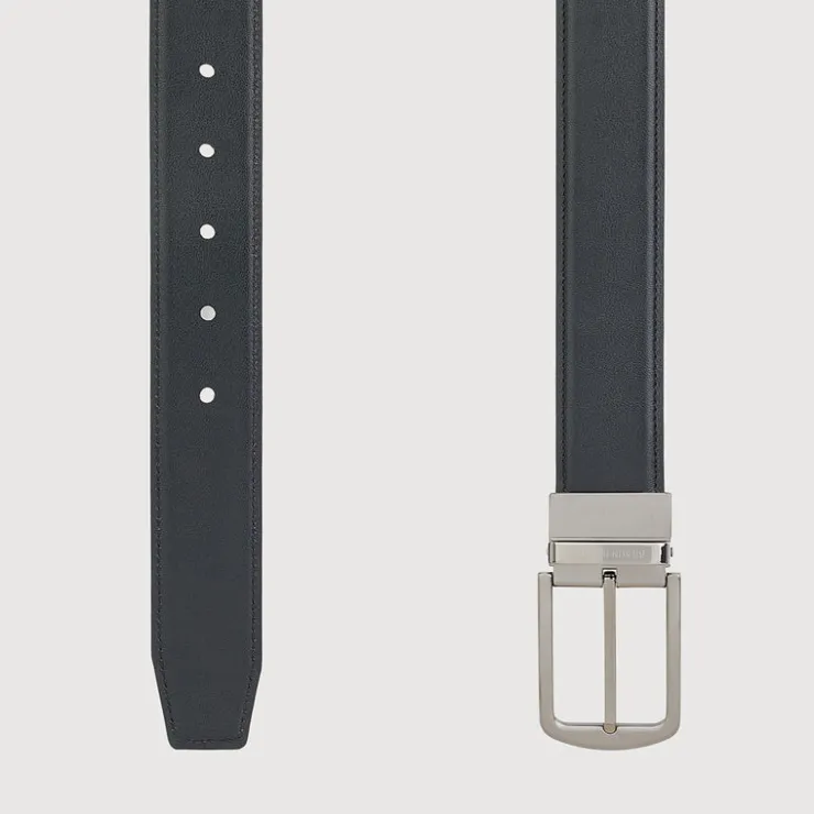 Braun Büffel Belt | Accessories>REVERSIBLE NAPPA LEATHER BELT SATIN FINISH IN STAINLESS STEEL NEEDLE BUCKLE