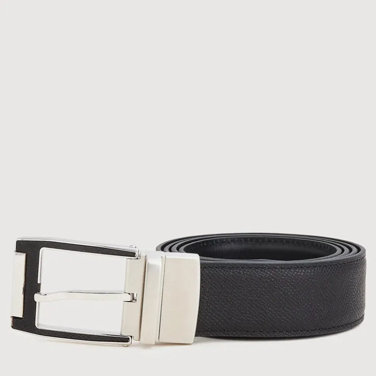 Braun Büffel Belt | Accessories>REVERSIBLE SAFFIANO LEATHER BELT WITH NICKEL IN SATIN FINISH STAINLESS STEEL NEEDLE BUCKLE