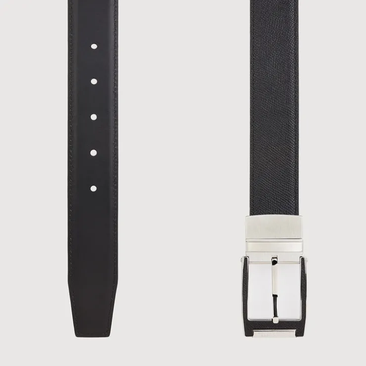 Braun Büffel Belt | Accessories>REVERSIBLE SAFFIANO LEATHER BELT WITH NICKEL IN SATIN FINISH STAINLESS STEEL NEEDLE BUCKLE