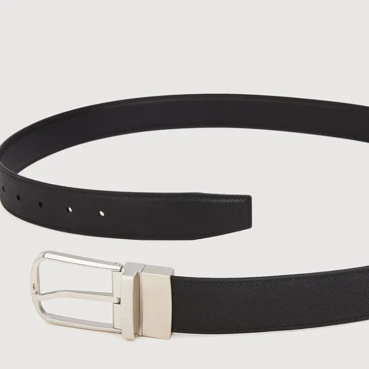 Braun Büffel Belt | Accessories>REVERSIBLE SAFFIANO LEATHER BELT WITH NICKEL IN SATIN FINISH STAINLESS STEEL NEEDLE BUCKLE