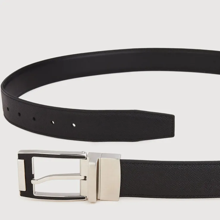 Braun Büffel Belt | Accessories>REVERSIBLE SAFFIANO LEATHER BELT WITH NICKEL IN SATIN FINISH STAINLESS STEEL NEEDLE BUCKLE