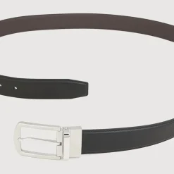 Braun Büffel Belt | Accessories>REVERSIBLE SAFFIANO PRINTED LEATHER BELT NICKEL SATIN FINISH ON STAINLESS STEEL NEEDLE BUCKLE