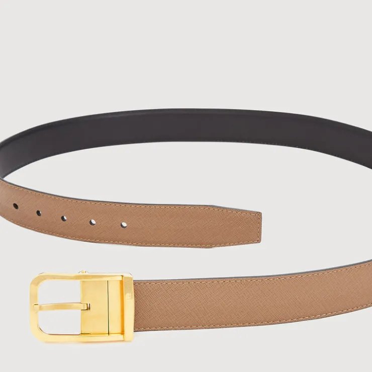 Braun Büffel Belt | Accessories>REVERSIBLE SMOOTH LEATHER WITH ANTIQUE OLD GOLD IN SATIN FINISH STAINLESS STEEL NEEDLE BUCKLE