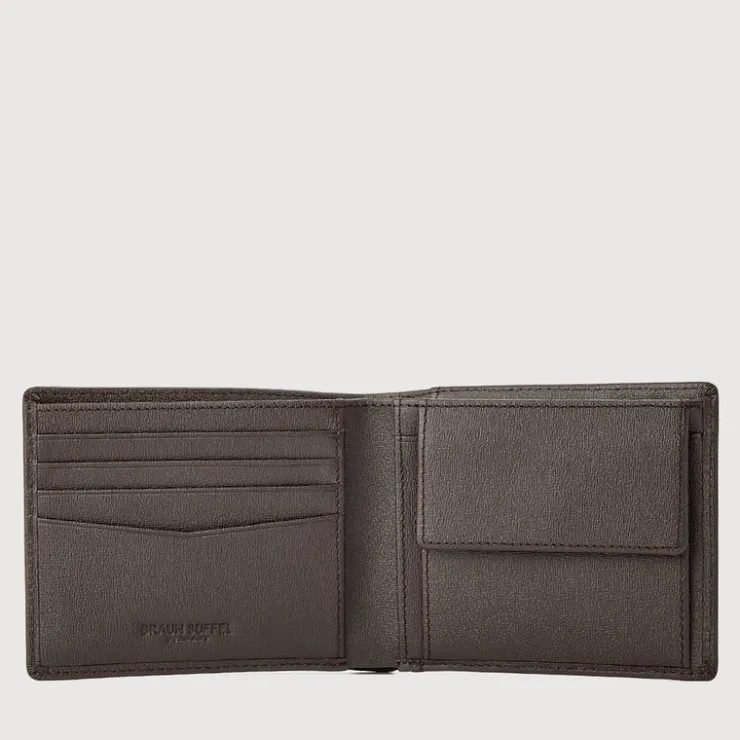 Braun Büffel Compact Wallets>SEISMIC WALLET WITH COIN COMPARTMENT
