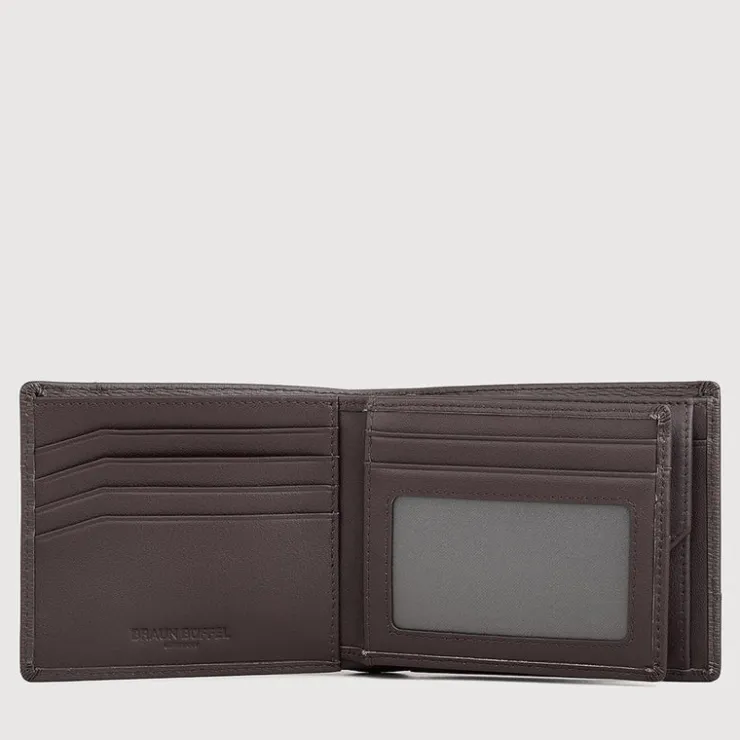 Braun Büffel Compact Wallets | Wallets & Small Leather Goods>SLATE CENTRE FLAP WALLET WITH COIN COMPARTMENT