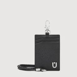 Braun Büffel Lanyards | Wallets & Small Leather Goods>SLATE WEAVED LANYARD WITH PASSHOLDER
