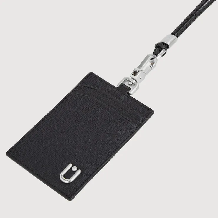 Braun Büffel Lanyards | Wallets & Small Leather Goods>SLATE WEAVED LANYARD WITH PASSHOLDER