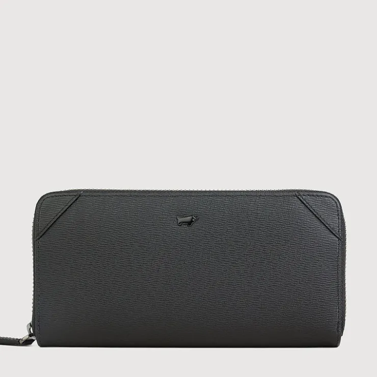 Braun Büffel Long Wallets | Wallets & Small Leather Goods>SLATE ZIP LONG WALLET (2 GUSSET)