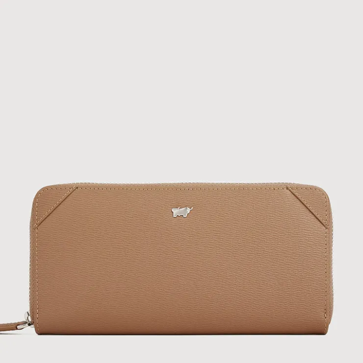 Braun Büffel Long Wallets | Wallets & Small Leather Goods>SLATE ZIP LONG WALLET (2 GUSSET)