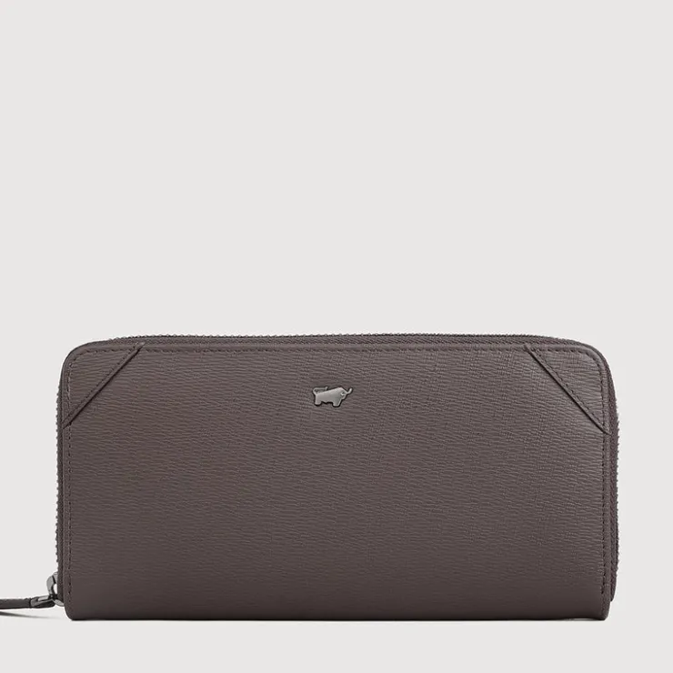 Braun Büffel Long Wallets | Wallets & Small Leather Goods>SLATE ZIP LONG WALLET (2 GUSSET)