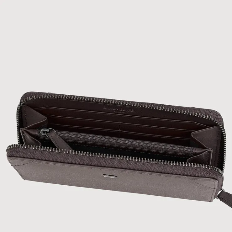 Braun Büffel Long Wallets | Wallets & Small Leather Goods>SLATE ZIP LONG WALLET (2 GUSSET)