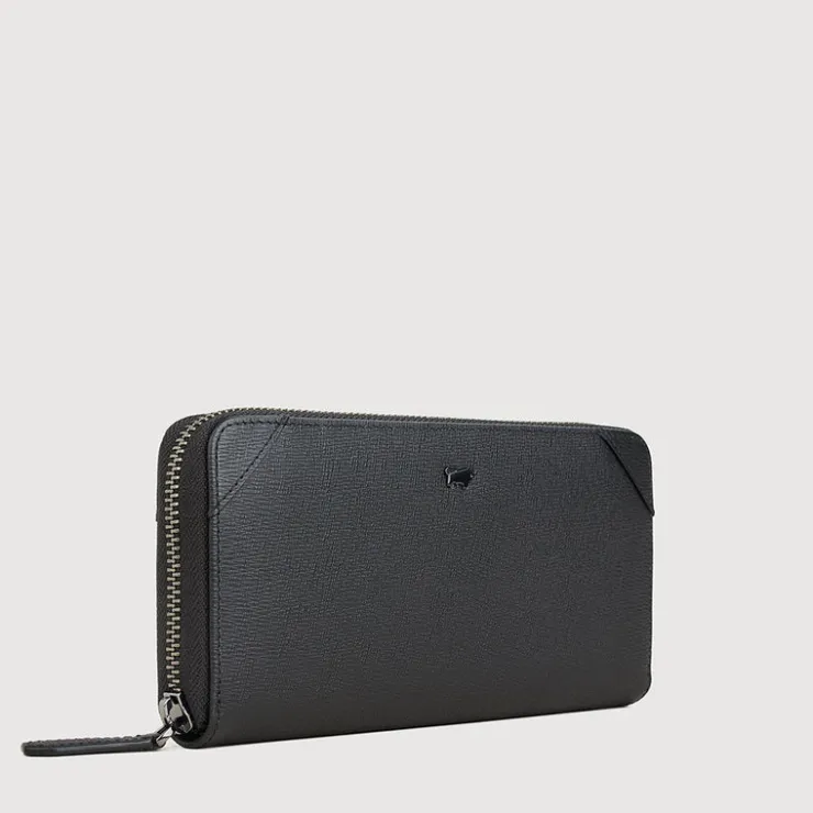 Braun Büffel Long Wallets | Wallets & Small Leather Goods>SLATE ZIP LONG WALLET (2 GUSSET)